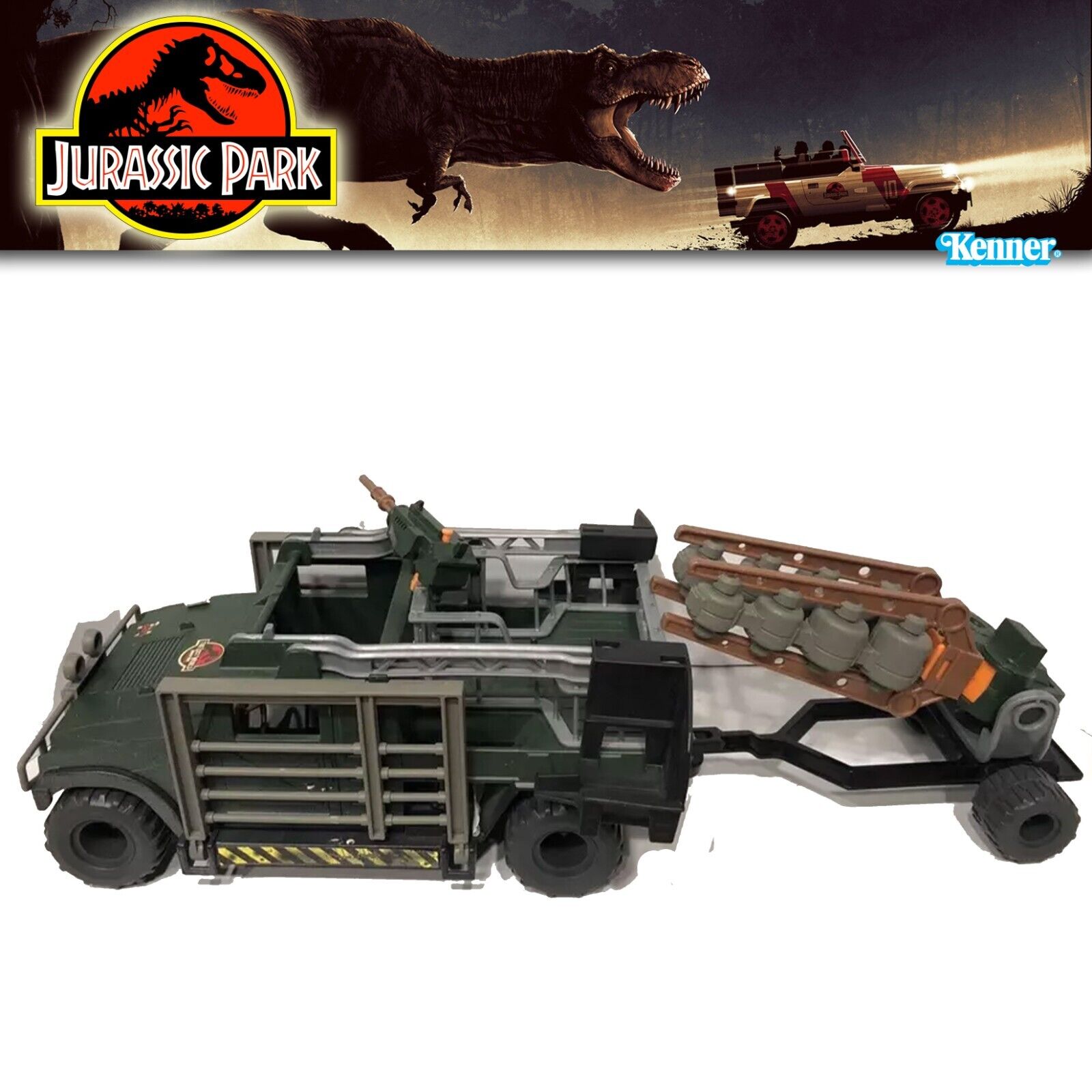 Lost World: Jurassic Park HUMVEE Capture Vehicle w Roland Tembo 1997 Kenner