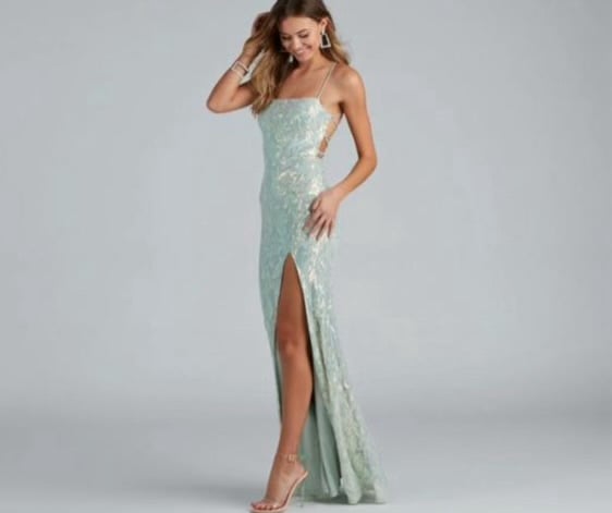 Mint green/blue prom dress
