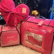 Set of 3 Juicy Coulture Hot pink Comforter&Sheets&pillow