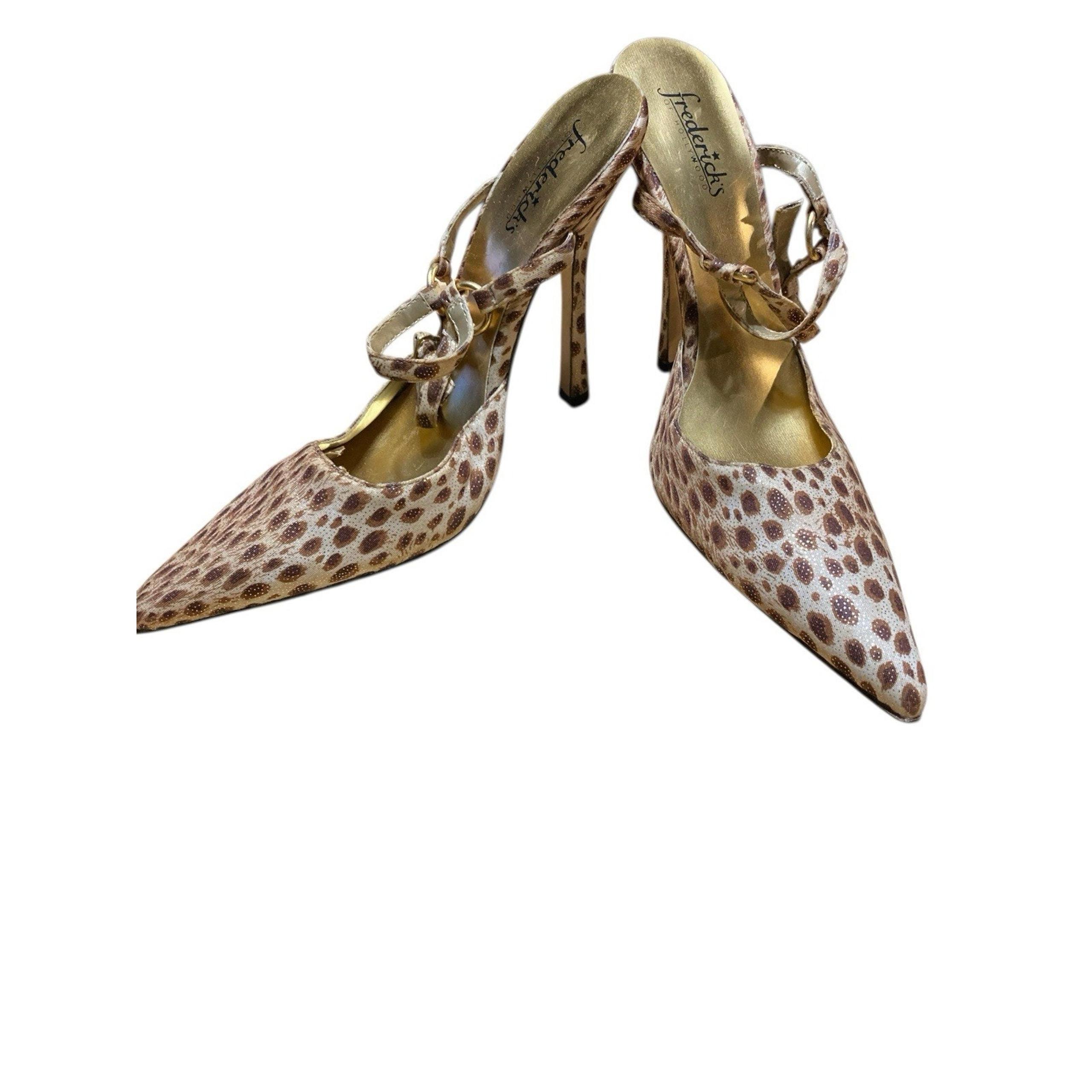 Fredericks Of Hollywood Leopart Print Size 8.5 Pointed Toe High Heel Pump Animal