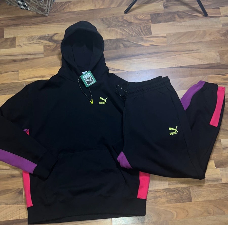 New Puma Ski Club Sweatsuit Jogger Hoodie Set