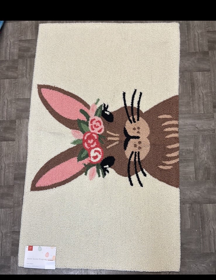Easter bunny accent rug