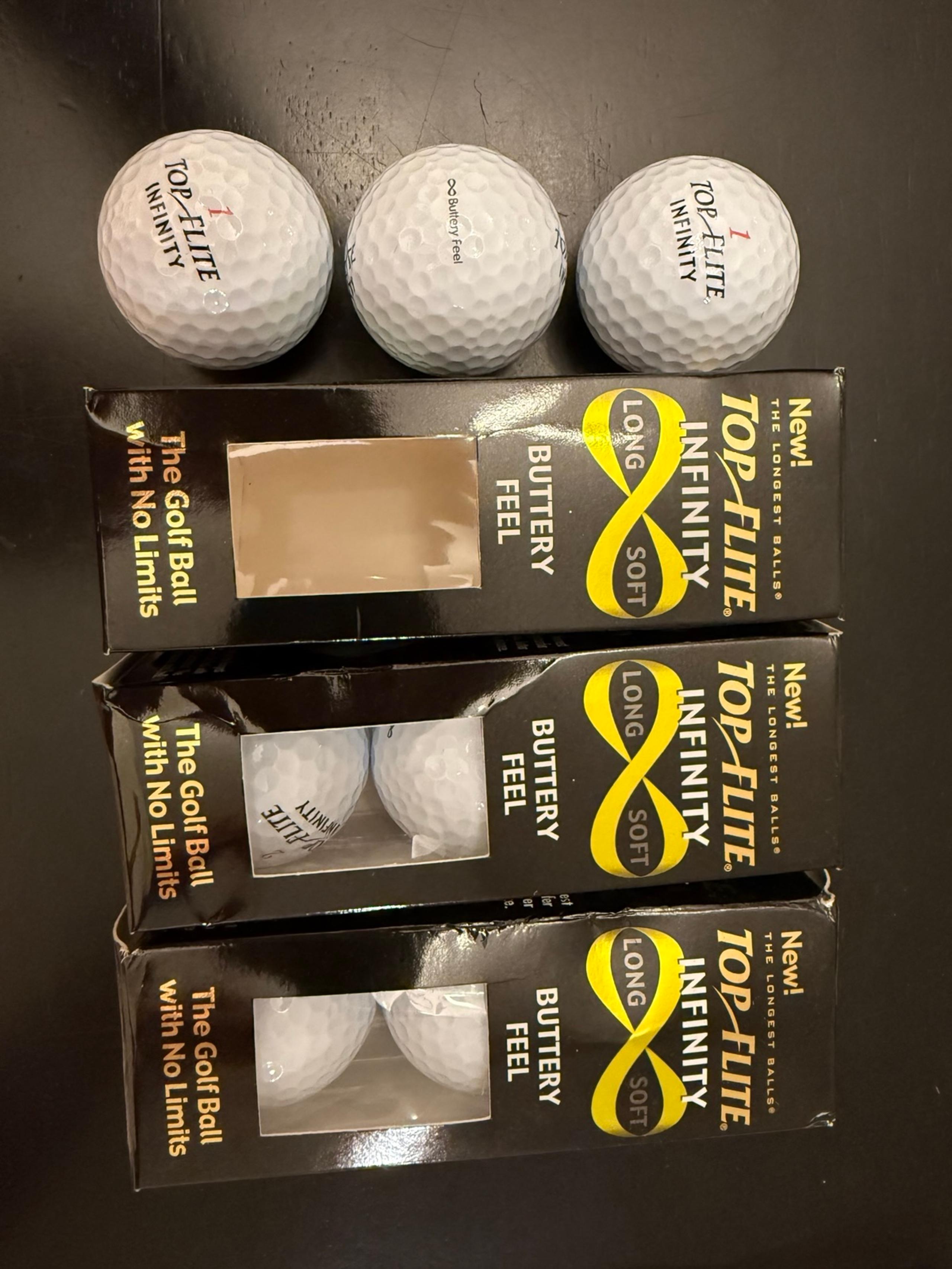 Top Flite Infinity Long Soft Buttery Feel 3 Sleeves (9) Golf Balls PGA