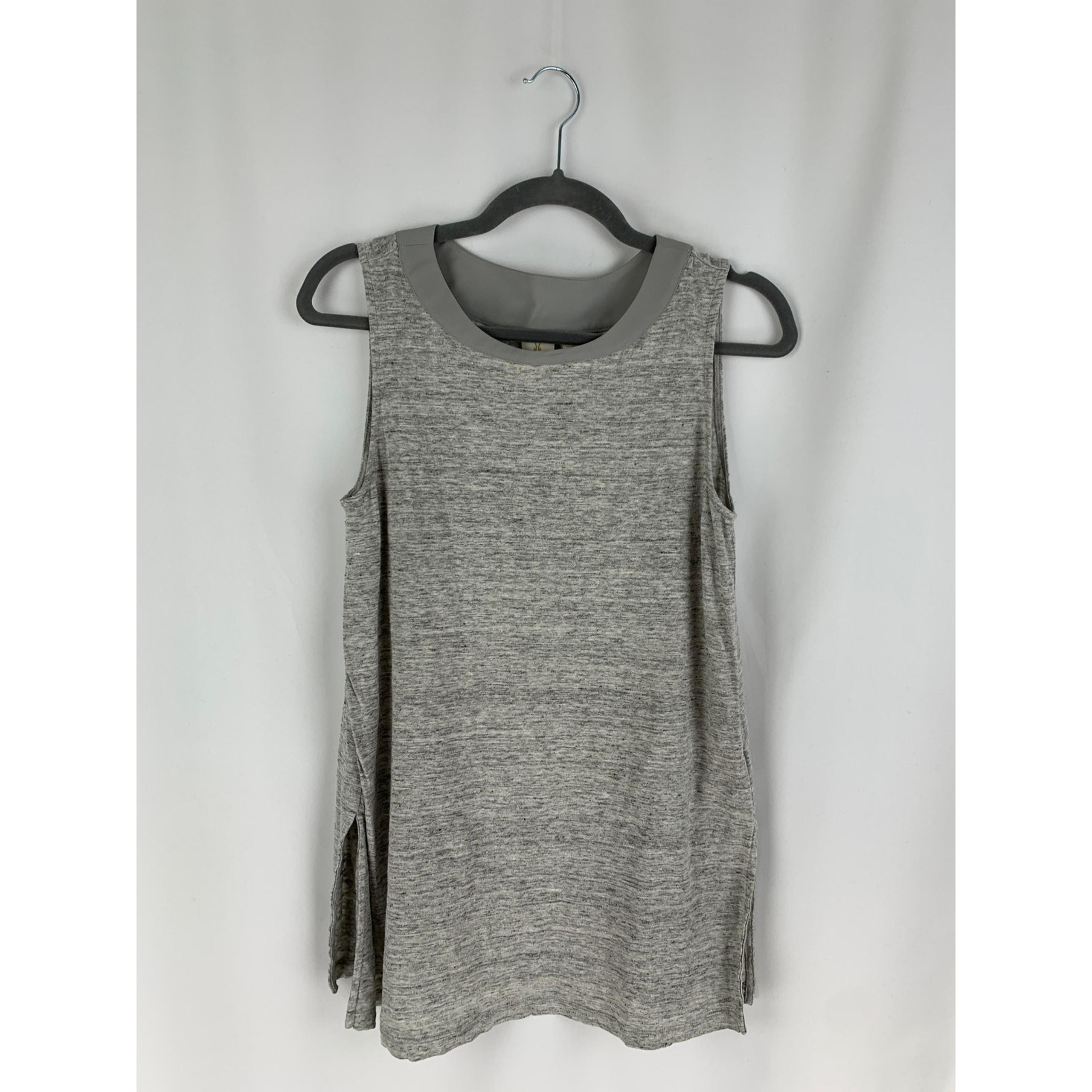Catherine Malandrino 100% Linen Tank Top Womens Medium Heather Grey