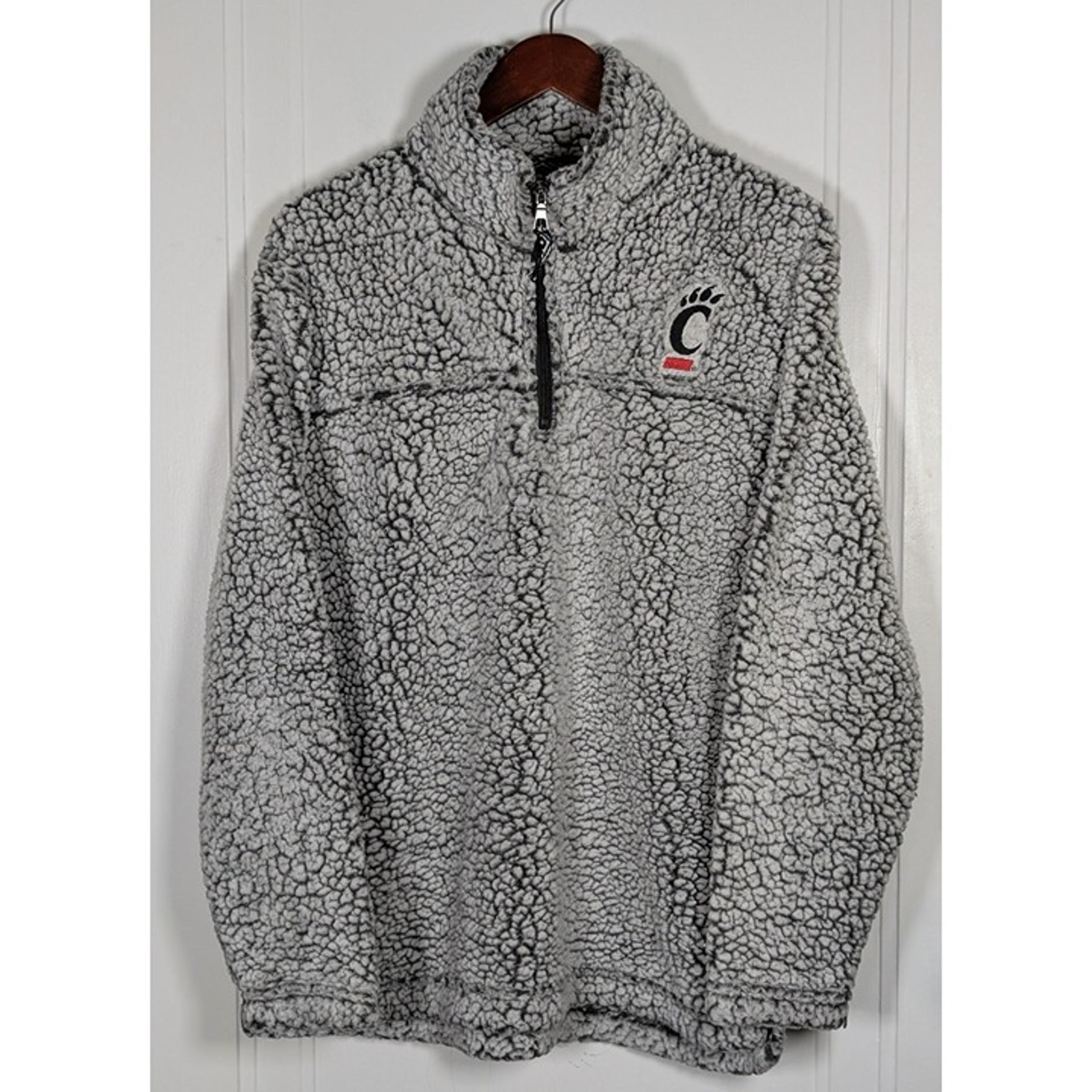 Boxercraft Cincinnati Bearcats Sherpa Fleece Mens Size Medium 1/4 Zip Sweatshirt
