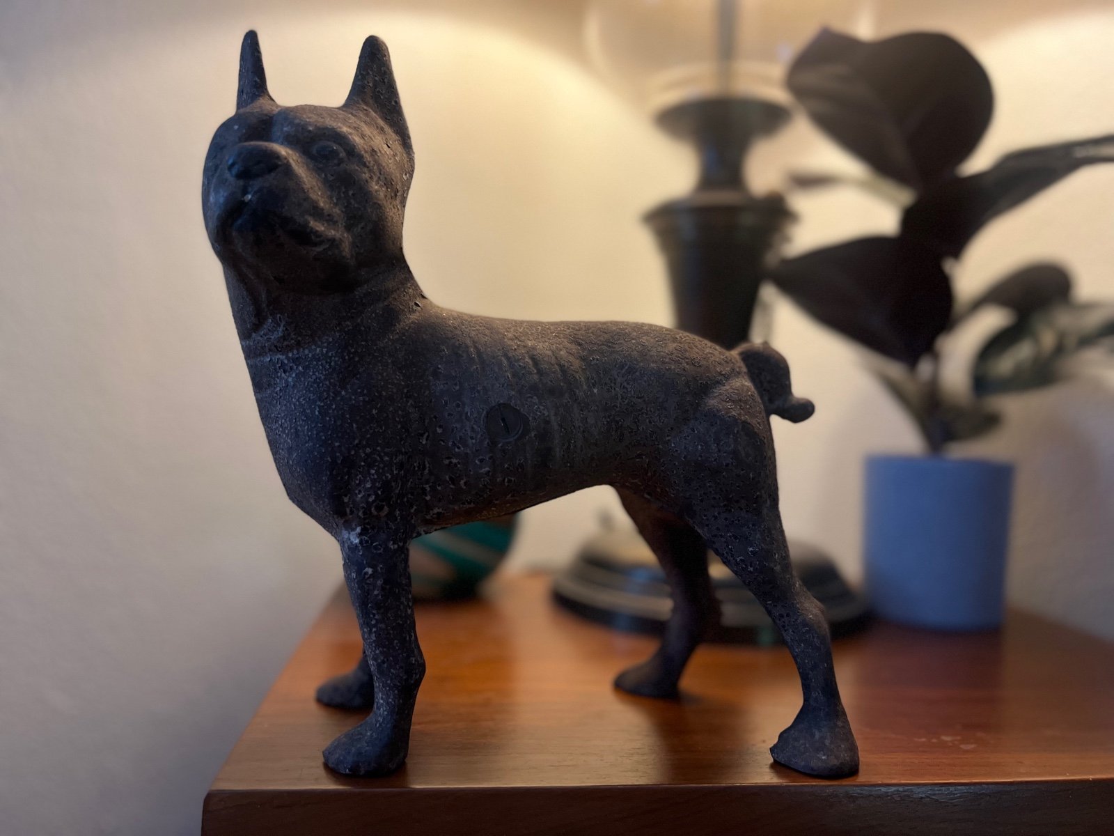 Cast Iron Bull Dog Boston Terrier Boxer Dog Statue Figurine Decor Door Stopper