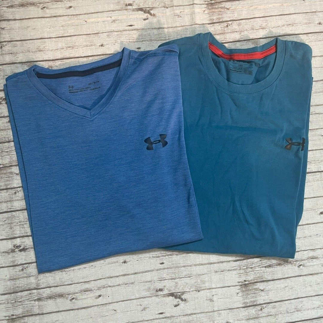 Under Armour LOT OF 2 Mens Heatgear Shirt Short Sleeve Loose Fit Size Medium M