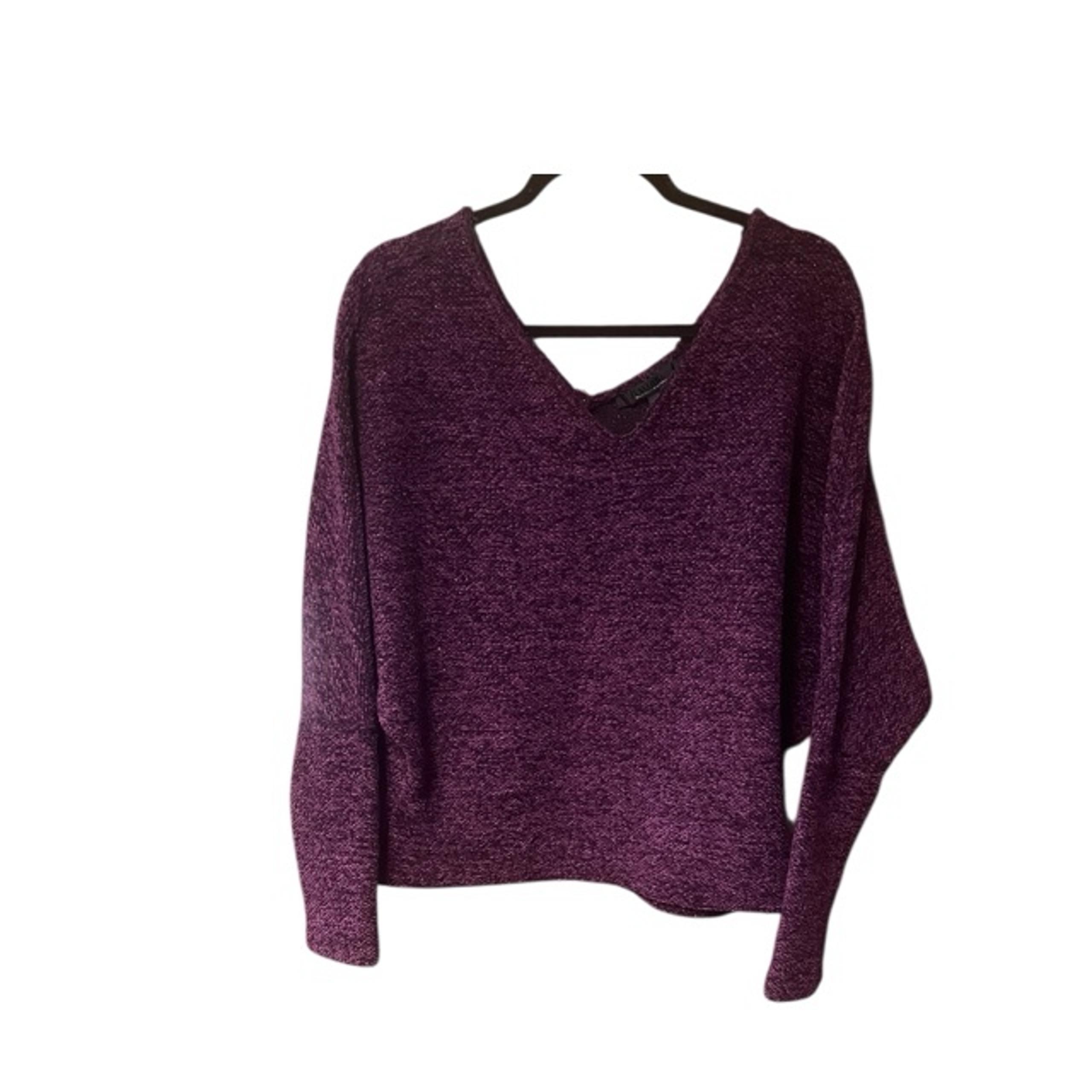 White House Black Market V-Neck Chenille Pullover Sweater