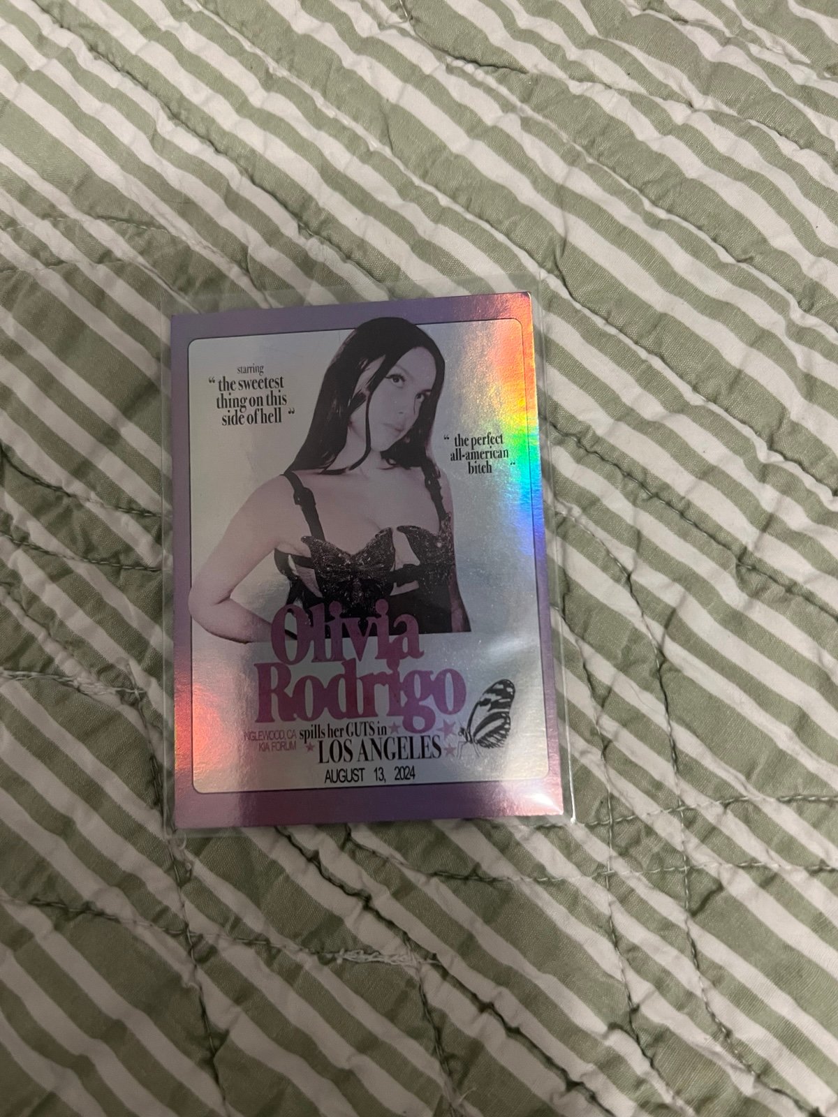 olivia rodrigo guts tour trading card la night 1