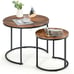 Set of 2 Modern Round Stacking Nesting Coffee Tables L4