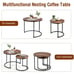 Set of 2 Modern Round Stacking Nesting Coffee Tables L4