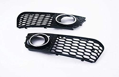 Honeycomb Style Chrome Ring Open Vent Front Fog Light Grille for Audi A4 B8
