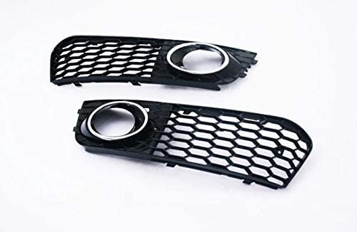 Honeycomb Style Chrome Ring Open Vent Front Fog Light Grille for Audi A4 B8 Qn8QZ8R7a