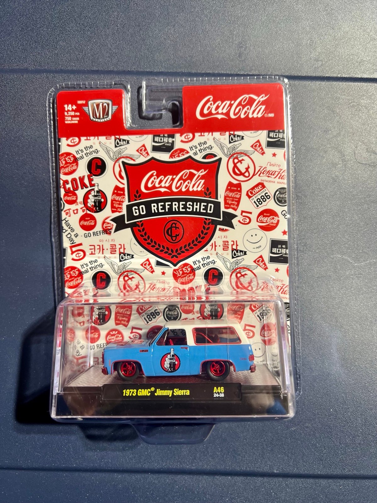 2024 M2 Machines 1973 GMC JIMMY SIERRA CHASE Blue 24-38 A46