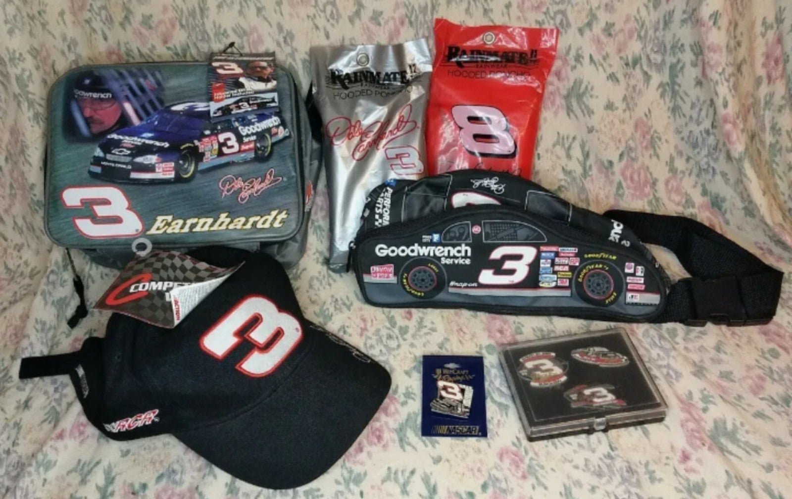 LOT DALE EARNHARDT SR #3 Car Shaped Fanny Pack lapels hat lunchbox poncho Nascar