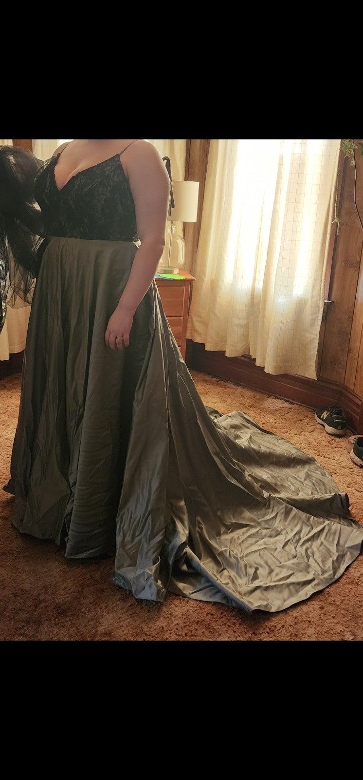 Black and grey wedding dress
