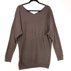 Vince Cashmere Blend Sweater Top Women's Medium Brown Dolman Long Sleeve