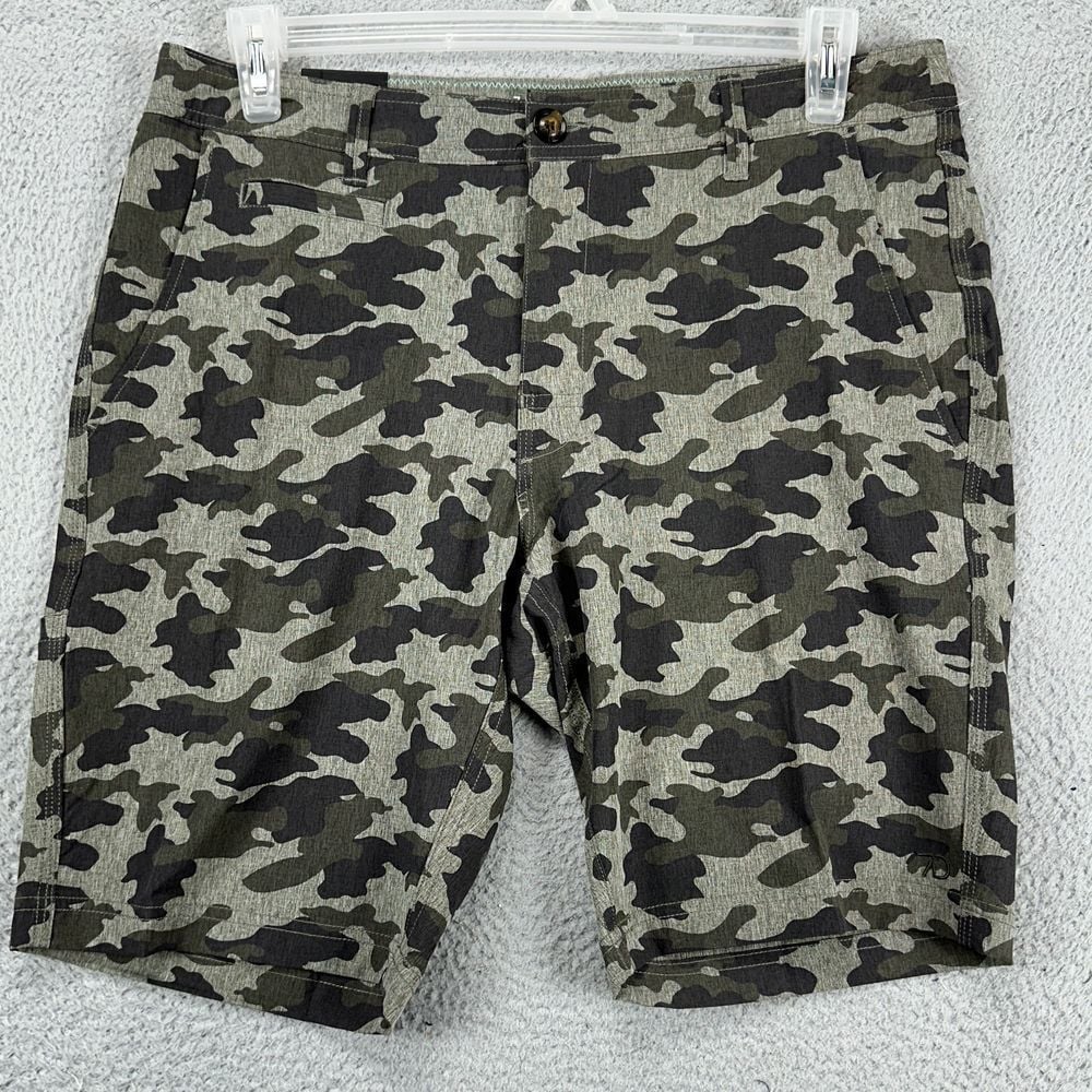 7 Diamonds 7D Cloudbreak Performance Shorts Mens 32 Grey Camo Chino Stretch NEW
