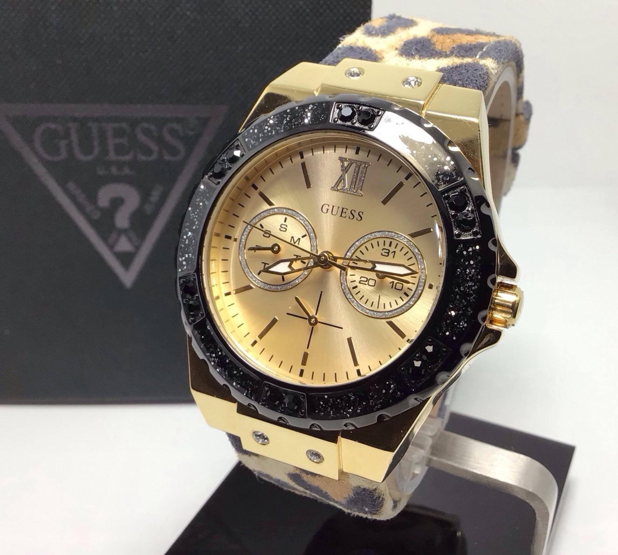 Guess Women’s Watch - Multifunction, Animal Print