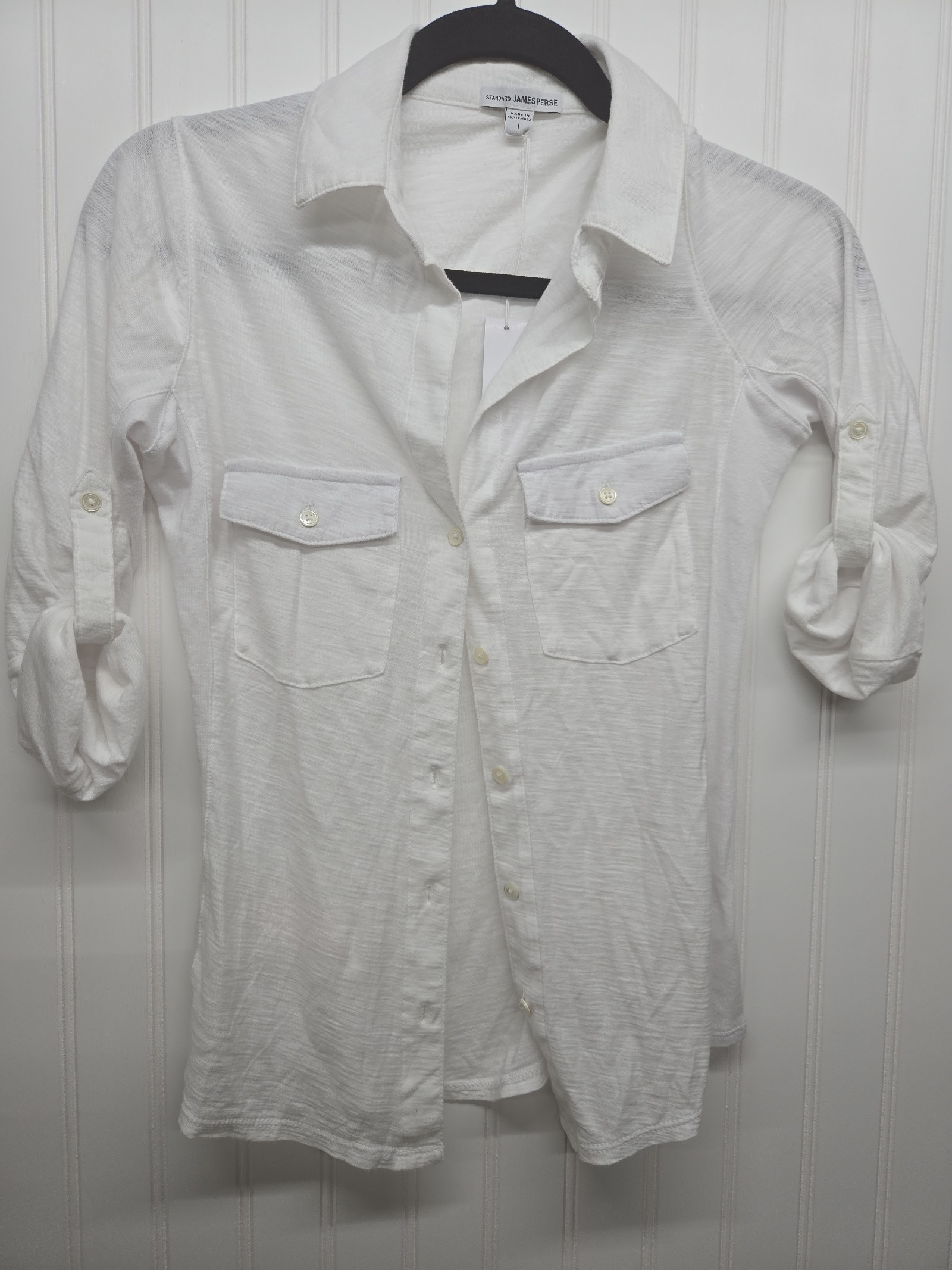 James Perse Women's Contrast Panel Shirt NWT Size 1 Retail 165