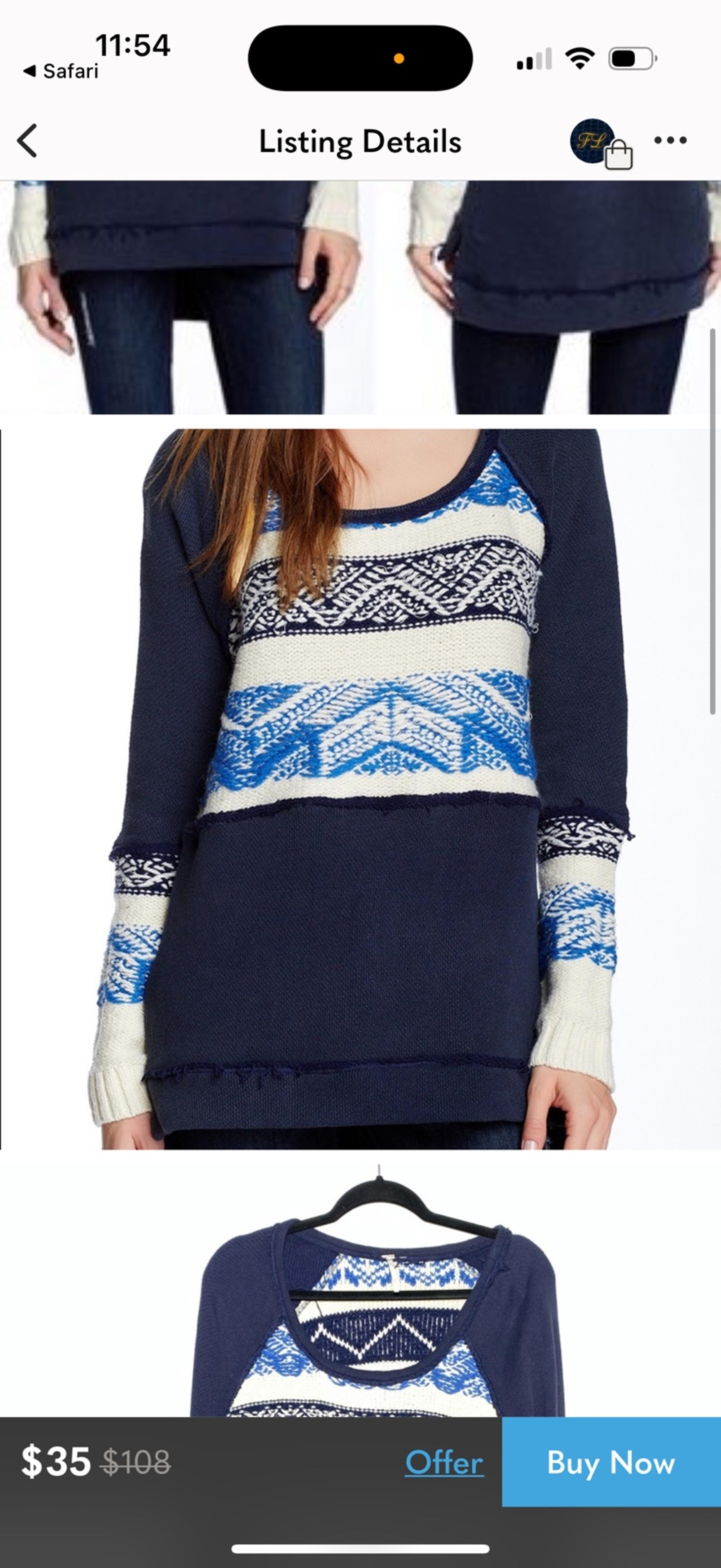 Free People Knitted Long Sleeve Top