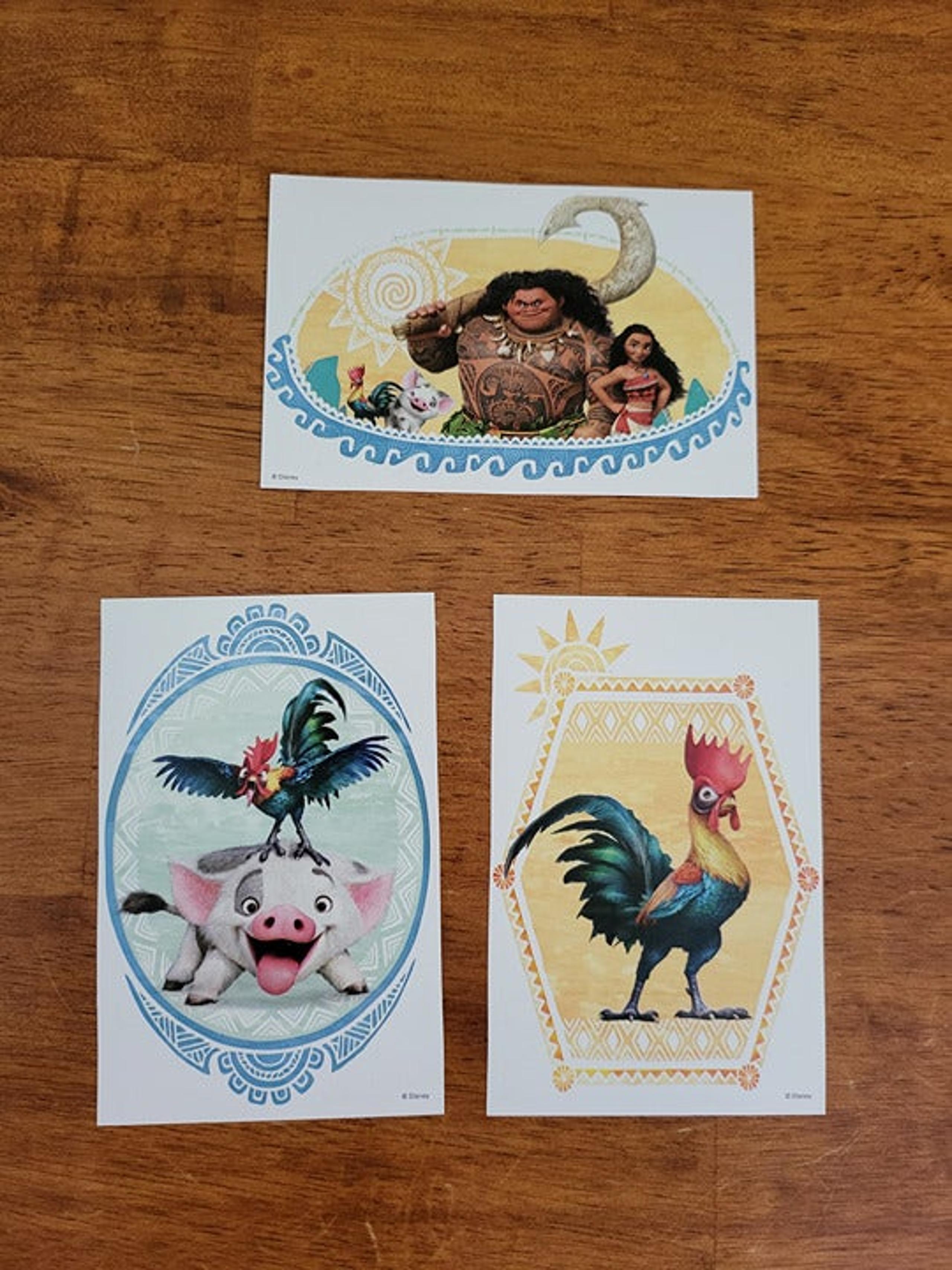 Disney MONA Sticker LOT x 3 Decal Sticker Cereal Toy Premium Prize The ROCK T1