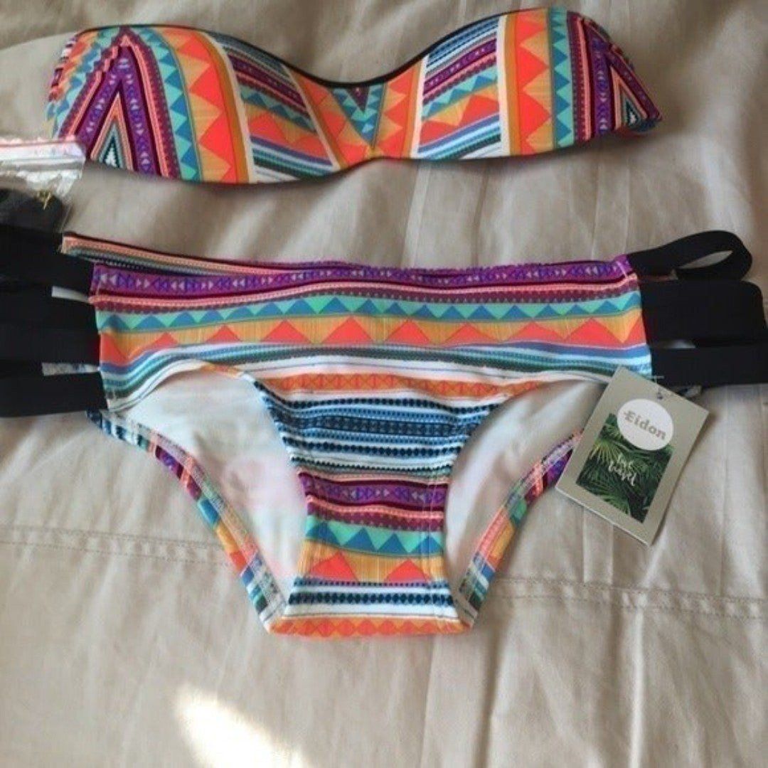 Eidon Sukuma bandeau bikini xsmall bottoms small top
