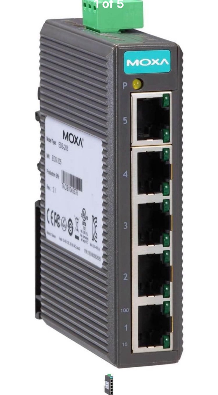 EDS-205 - Moxa 5 Port Entry Level unmanaged Ethernet Switch w/(5) 10/100BTX Port