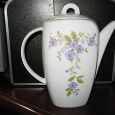 Mitterteich Coffeepot / Teapots Bavaria Germany Purple/Bue Flowered