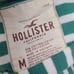 ♡ Y2k ♡ Hollister Ribbed Henley Hooded Button Down Striped Green & White