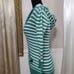 ♡ Y2k ♡ Hollister Ribbed Henley Hooded Button Down Striped Green & White