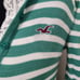 ♡ Y2k ♡ Hollister Ribbed Henley Hooded Button Down Striped Green & White