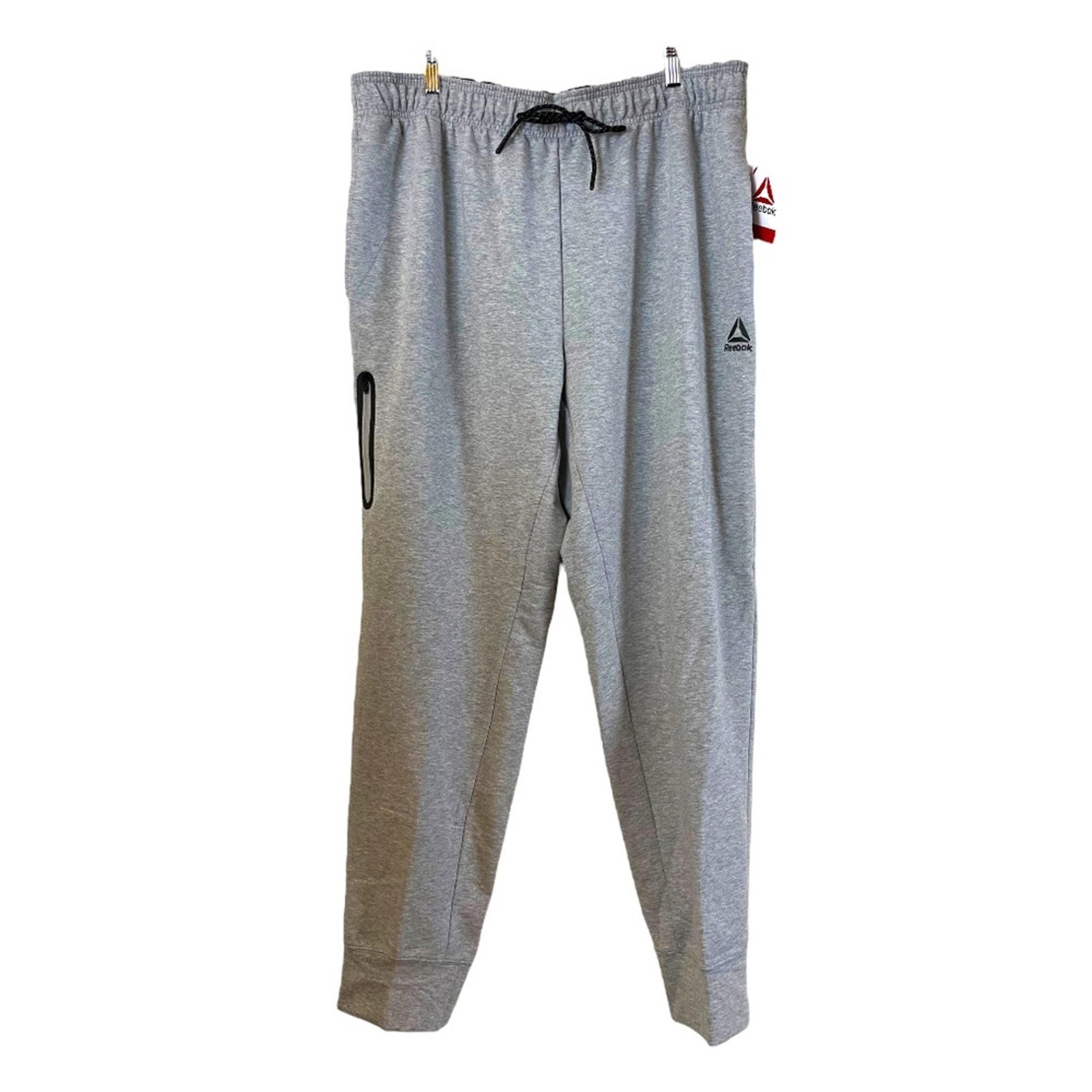 Reebok Men’s Pants Slim Fit Side Jogger Sweatpants Heathered Gray New Size XL
