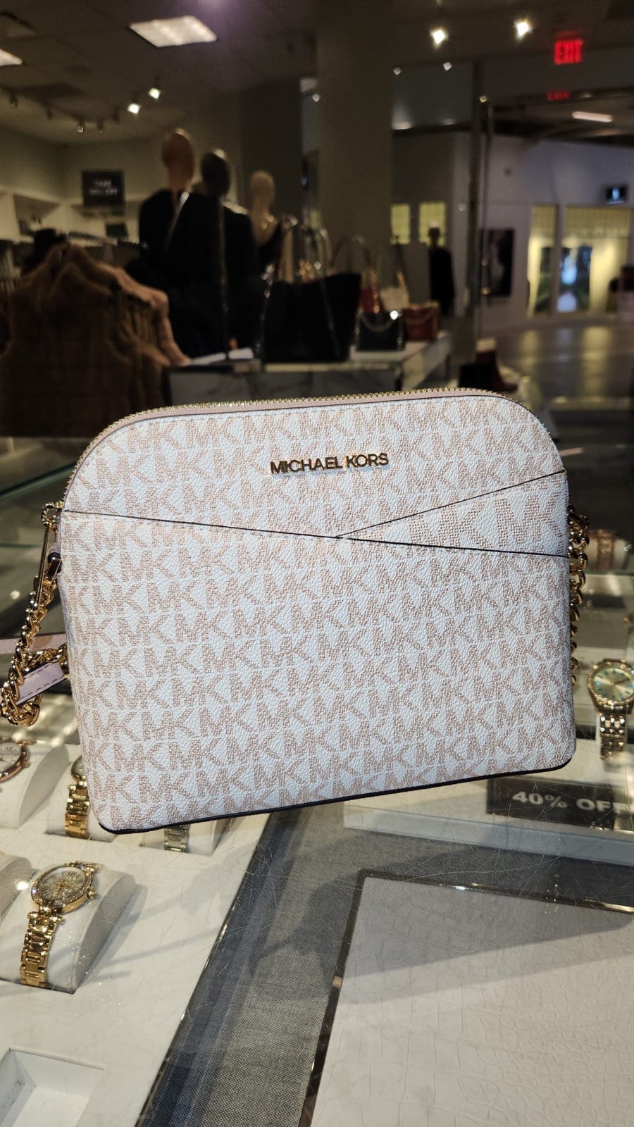 Michael Kors jet set travel Medium crossbody Handbag Purse Rose/Gold