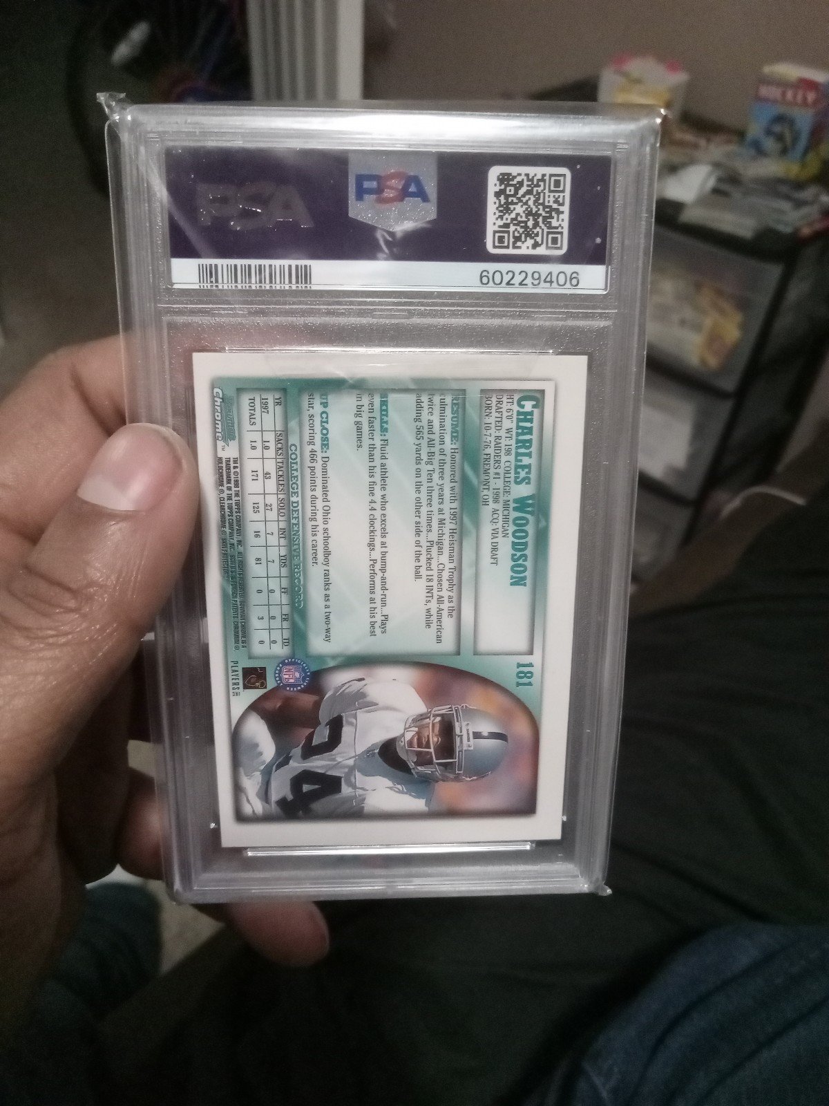 1998 Bowman Chrome Charles Woodson Rookie PSA 9