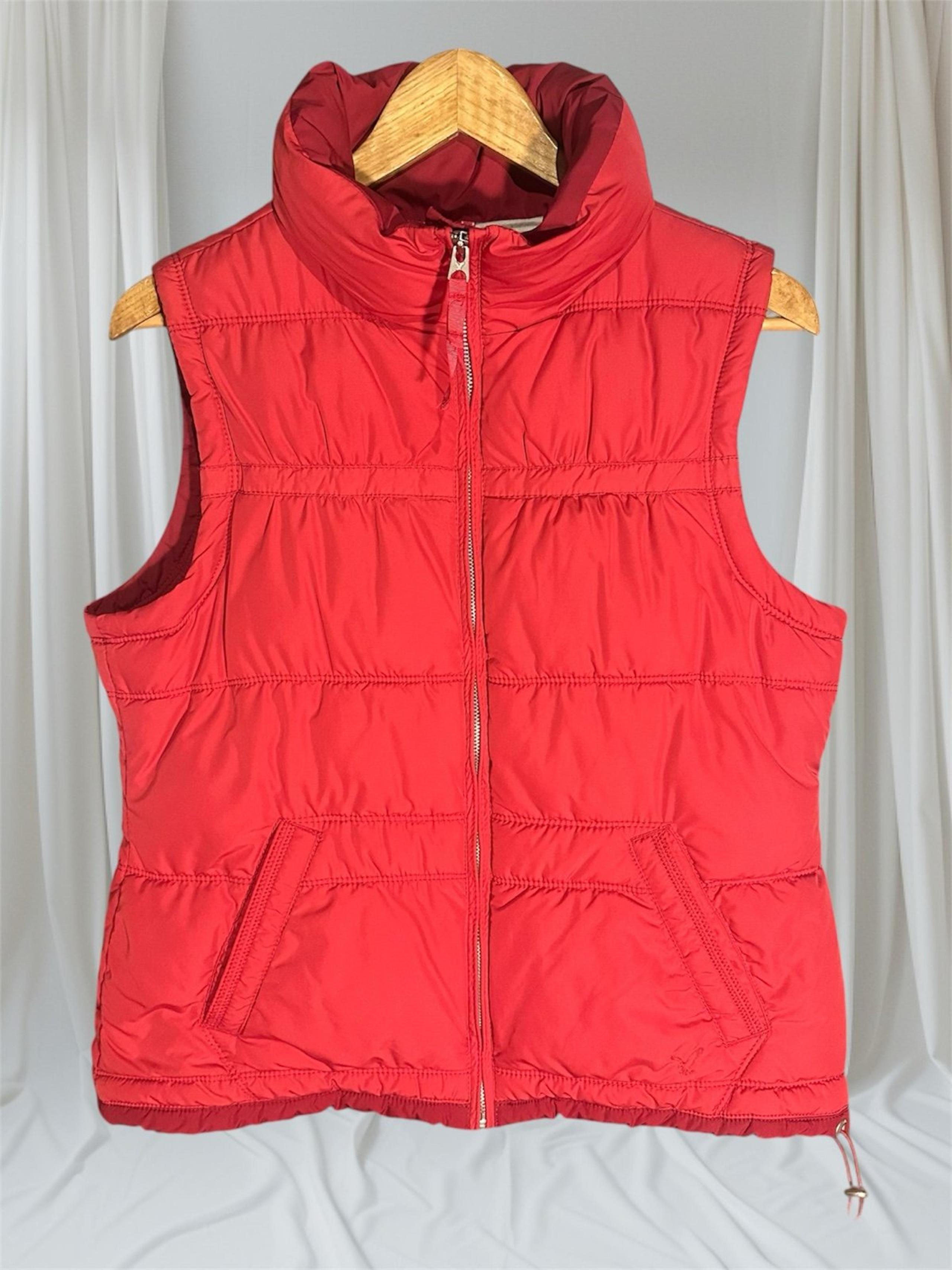 American Eagle Outfitters Full Zip Red Puffer Vest W/ Pockets Womens Size Large