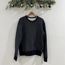Reigning Champ Crewneck Sweatshirt Mens L Fleece Slim Speckled Blue Gray Heavy 9