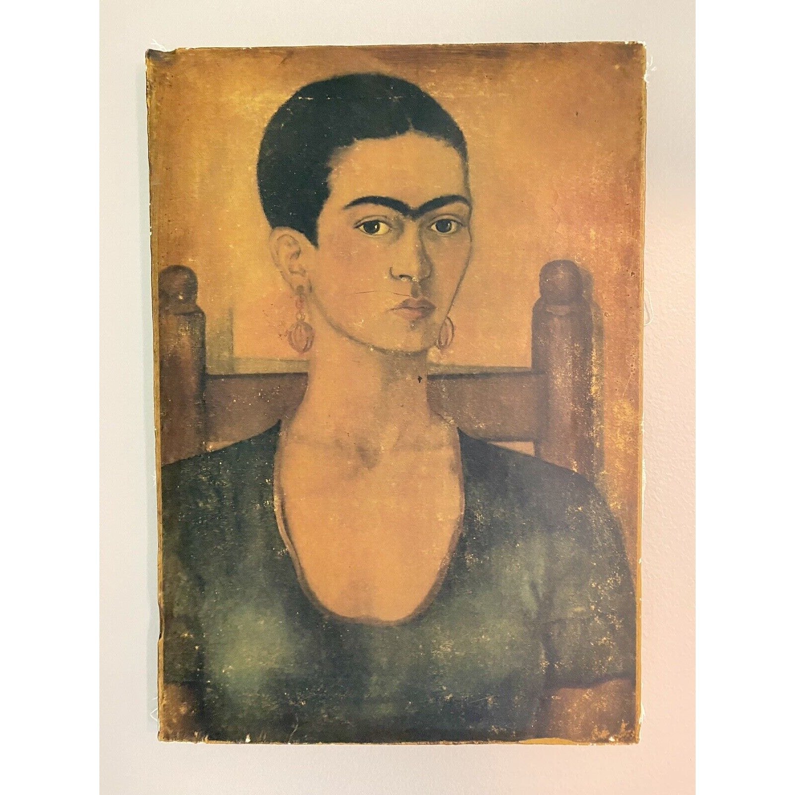 11” X 16” Frida Kahlo Reproduction On Canvas Mexico Art Surrealism 1940’s Moody