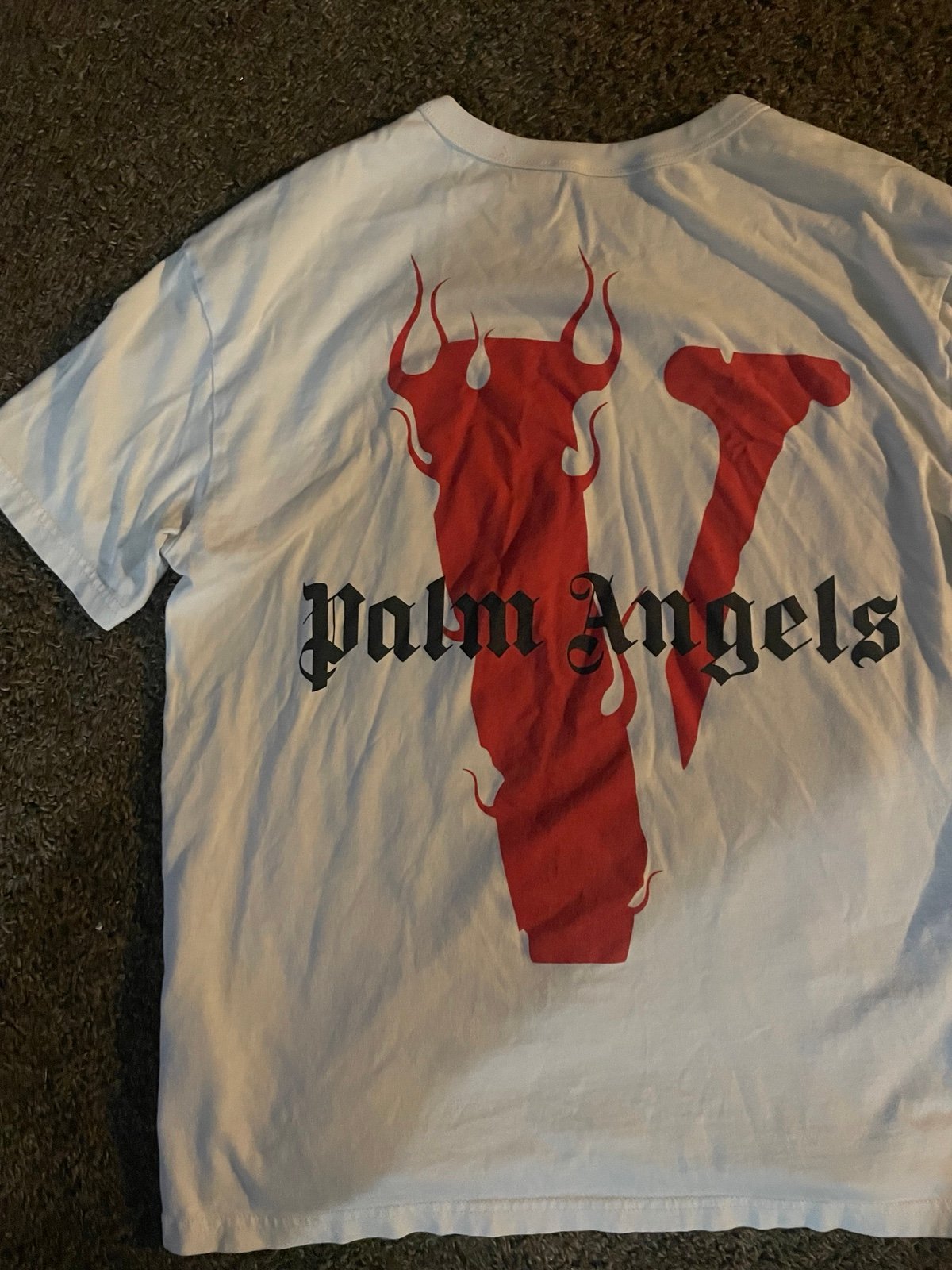 VLONE X Palm Angels Tee Shirt in White/Red