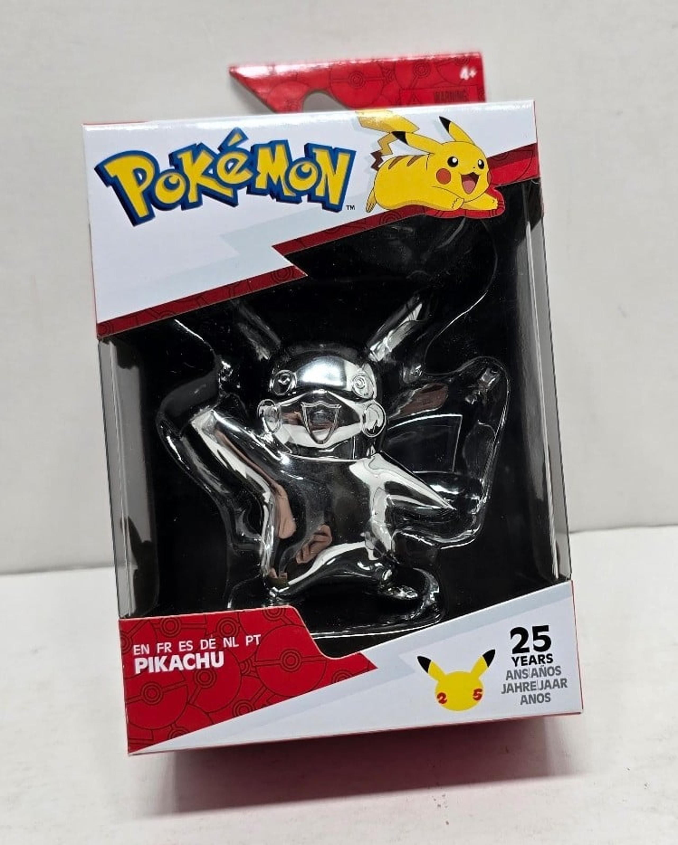 Pokemon 25 Years Silver Pikachu Figure