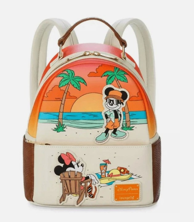 Disney Parks Loungefly Mickey Minnie Summer At The Beach Glow Mini Backpack New