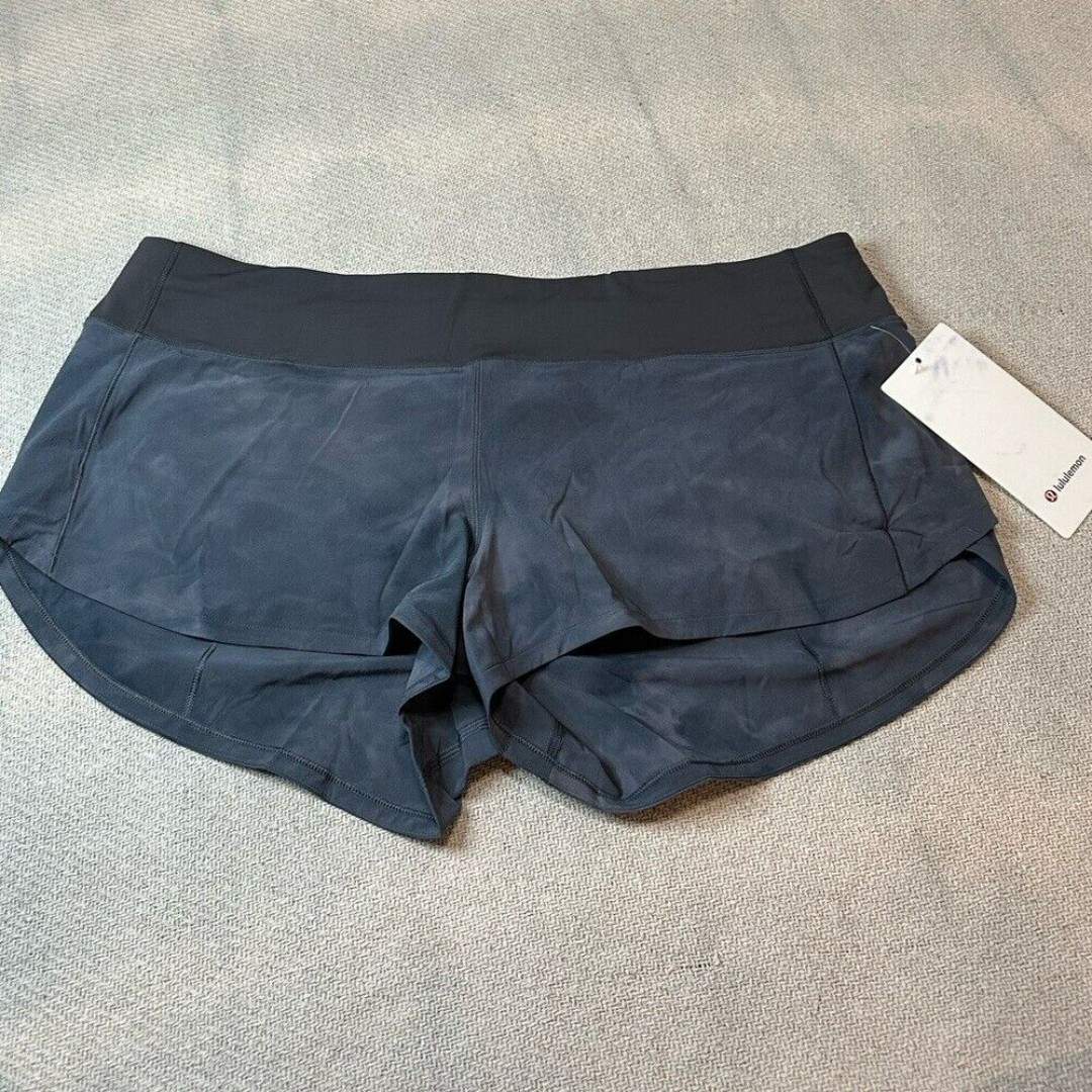 Lululemon Speed Up Shorts Size 14 NWT 78 Low Rise 2.5” Diamond Dye Gray Rare
