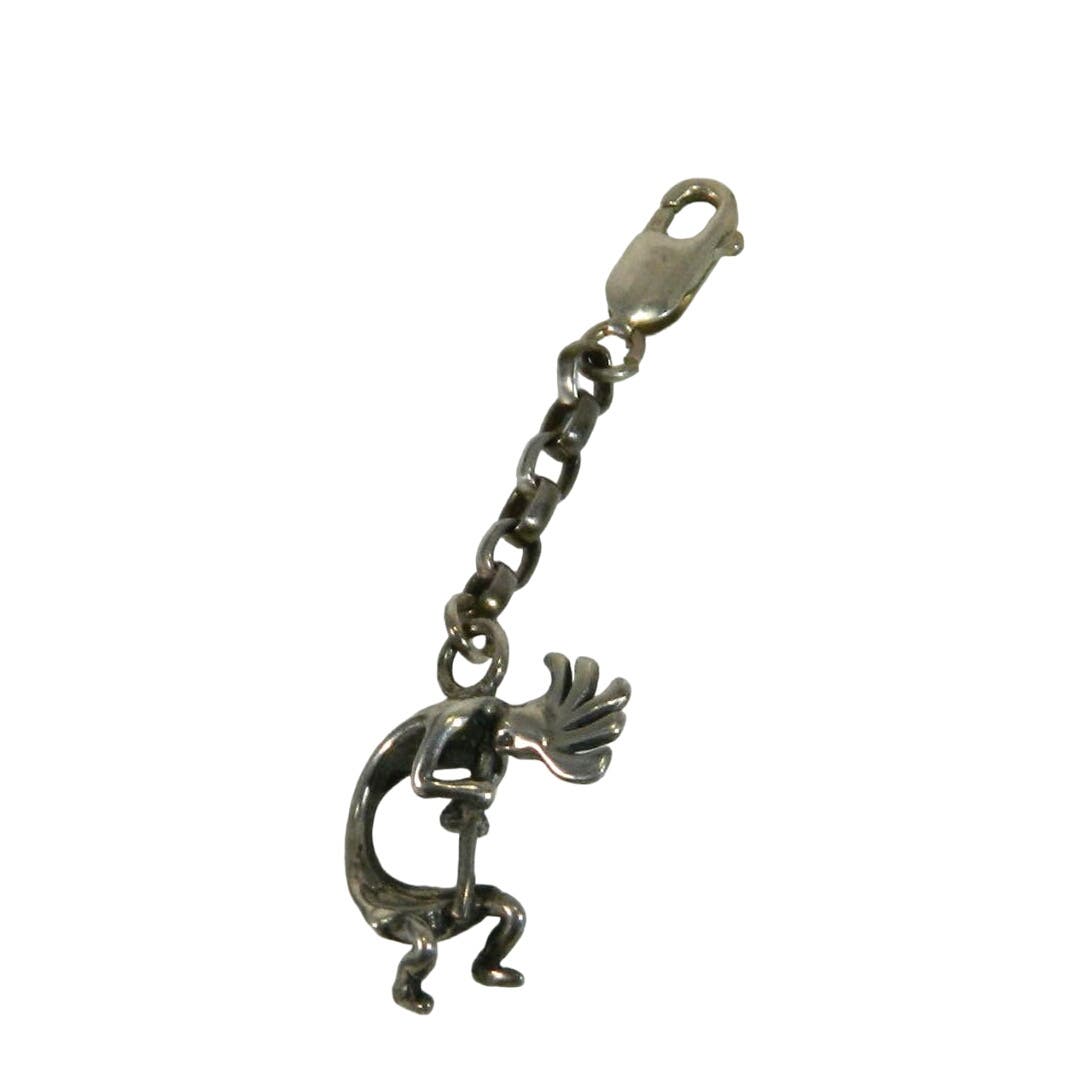 Masha Sterling Silver Kokopelli Zipper Pull / Charm Rare Find Signed