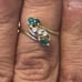 Vintage emerald and diamond bypass ring 14 karat yellow gold