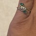 Vintage emerald and diamond bypass ring 14 karat yellow gold