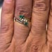 Vintage emerald and diamond bypass ring 14 karat yellow gold