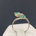 Vintage emerald and diamond bypass ring 14 karat yellow gold
