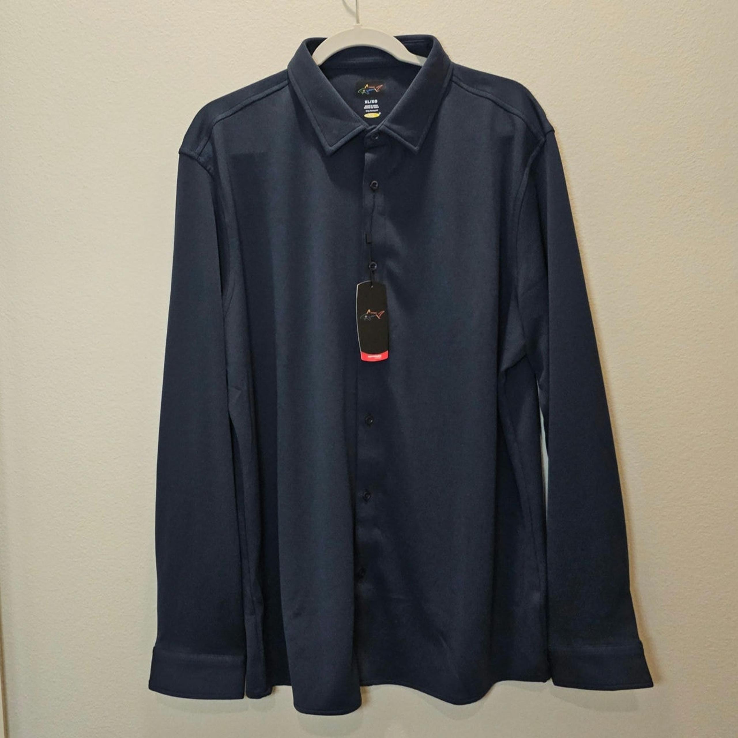 NWT Greg Norman Men's Long Sleeve Full Button Up Performance Shirt Size XL
