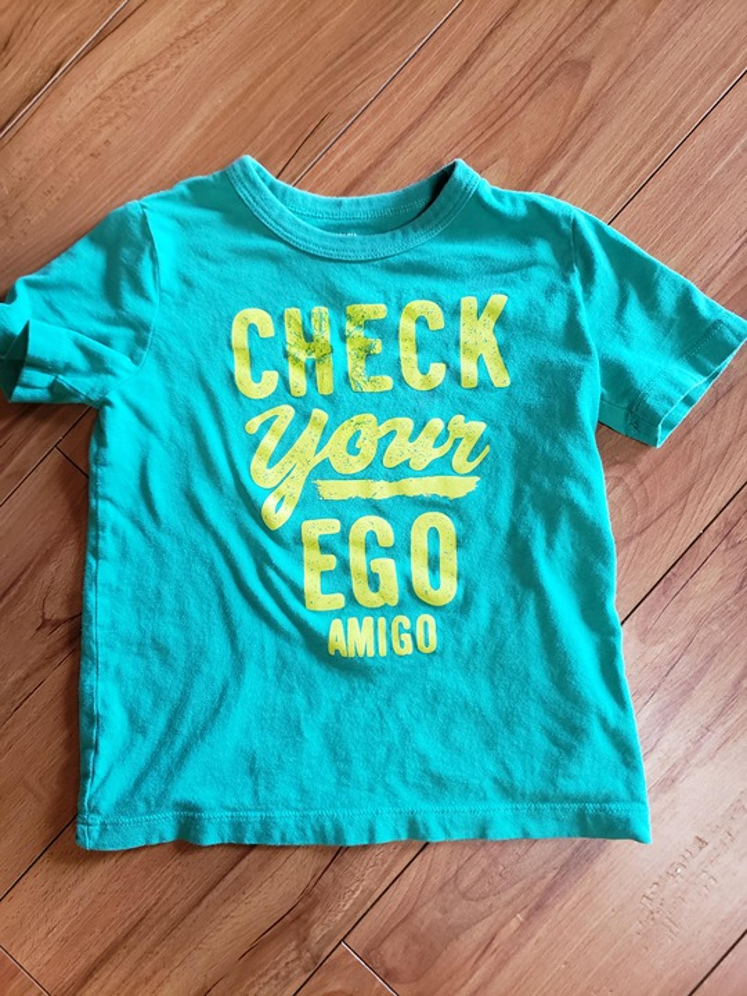 Toddler Size 3T Green "EGO" Short Sleeve T-Shirt from Oshkosh