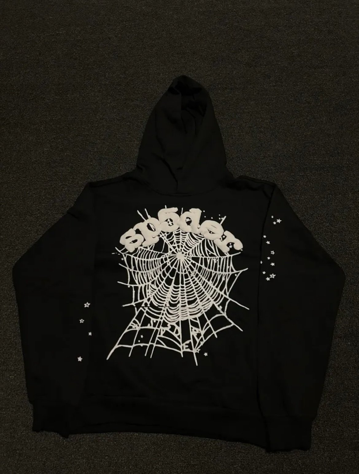 Spider hoodie black and white web